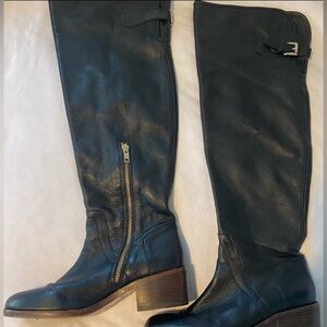 Coach Women’s Palmera 2 Over The Knee Boots Leather Zipper Buckle Black 7B